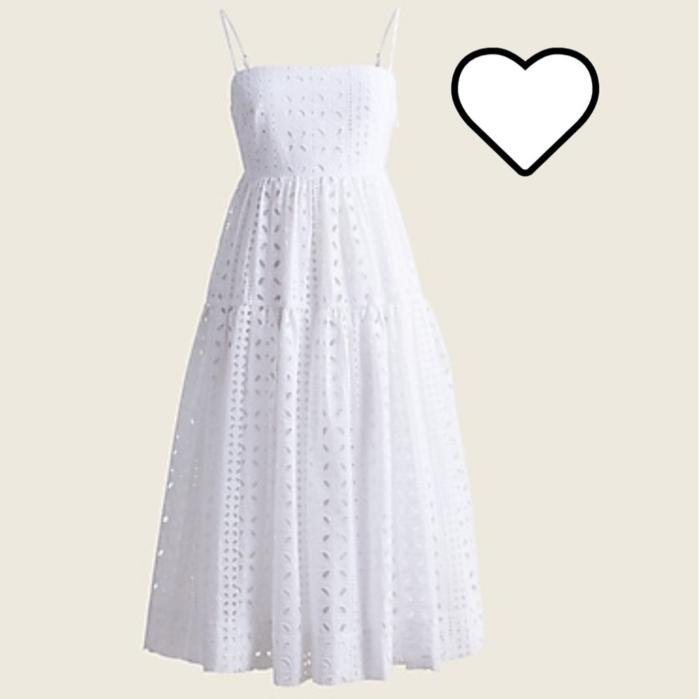 J.Crew Tie-back tiered dress in eyelet